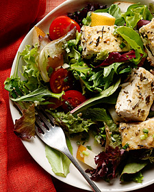 Pan-Fried Tofu with Green Tea and Honey Dressing