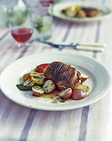 Chili-Rubbed Chicken and Grilled Zucchini and Summer Squash