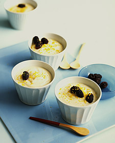 Lemon Cream with Blackberries