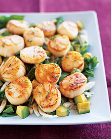 Seared Sea Scallops with Pomegranate-Dressed Salad