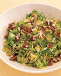 Shredded Brussels Sprouts with Pecans and Mustard Seeds