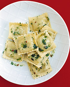 Red-Pepper and Herb Ravioli