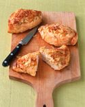 Apricot-Almond Chicken with Mint Pesto