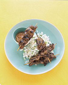 Beef Skewers with Peanut Dipping Sauce