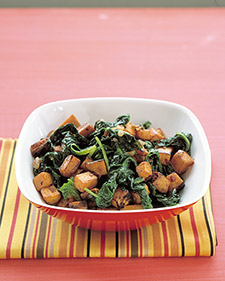 Sauteed Sweet Potatoes and Spinach