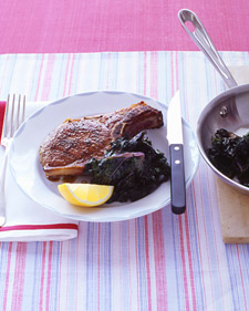Pork Chops with Kale