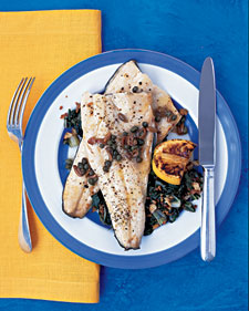 Trout with Olives and Brown Butter