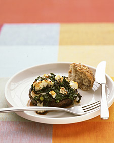 Portobellos with Leeks and Spinach