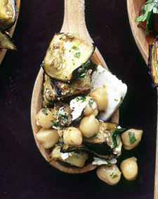 Eggplant Salad with Chickpeas and Feta