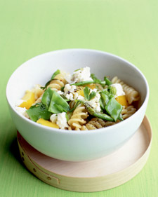 Pasta Salad with Feta and Snow Peas