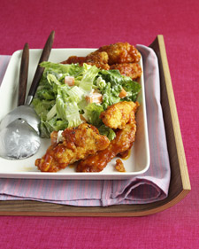 Buffalo Chicken Strips With Blue Cheese Salad