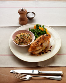 Chicken Breasts Stuffed with Cheese, Tomato, and Basil