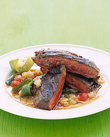 Skirt Steak with Poblano Sauce