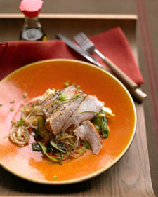 Pork Chops with Bok Choy and Rice Noodles