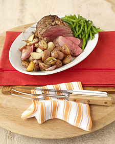 Roast Beef with New Potatoes and Shallots