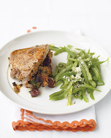 Raisin-and-Bread Stuffed-Pork Chops