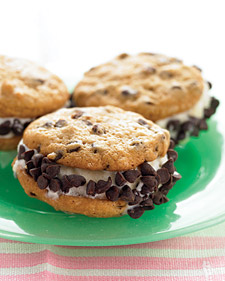 Mini Chocolate Chip Ice Cream Sandwiches