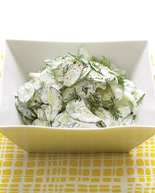 Image of Cucumber Salad With Sour Cream And Dill Dressing, Martha Stewart