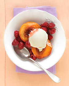 Vanilla-Roasted Peaches with Raspberries