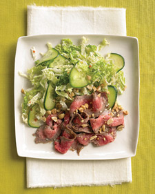 Image of Asian Steak Salad With Cucumber And Napa Cabbage, Martha Stewart