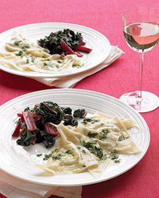 Goat-Cheese "Ravioli" with Parsley Sauce