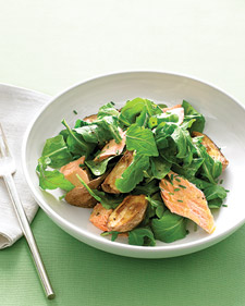 Arugula with Roasted Salmon and New Potatoes