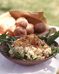 Mashed Potatoes With Bitter Greens and Sweet Onions