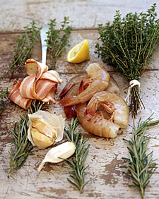 Shrimp Sauteed with Bacon and Herbs