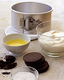 No-Bake Chocolate-Crust Cheesecake