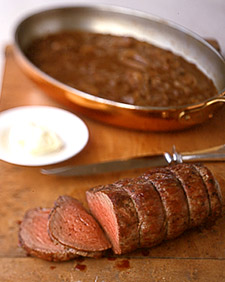 Image of Beef Tenderloin With Shallot Mustard Sauce, Martha Stewart