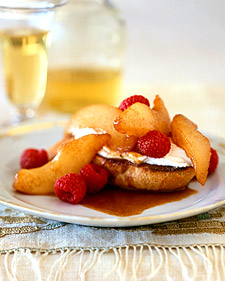 Warm Pear Raspberry Bruschetta