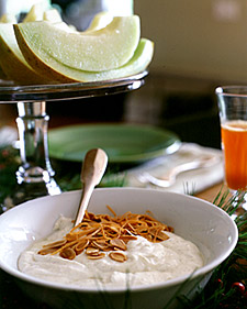 Orange Yogurt with Almonds