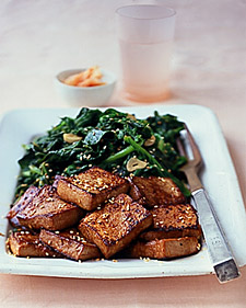 Sauteed Tofu with Bitter Greens