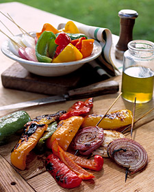 Grilled Mixed Peppers and Onions