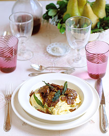Chicken Livers with Shallots and Marsala and Creamy Polenta