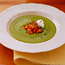 Pea Bisque with Shrimp