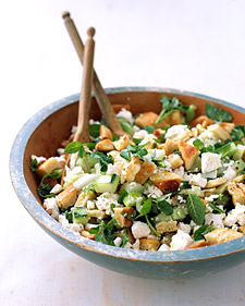 Image of Pita-Bread Salad With Cucumber, Mint, And Feta, Martha Stewart