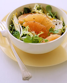 Mixed Lettuces with Grapefruit, Goat Cheese, and Black Pepper