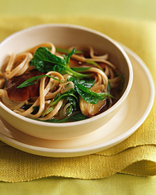 Image of Udon Noodles With Shiitake Mushrooms In Ginger Broth, Martha Stewart