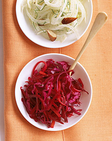 Beet, Cabbage, and Carrot Slaw with Caraway Seeds