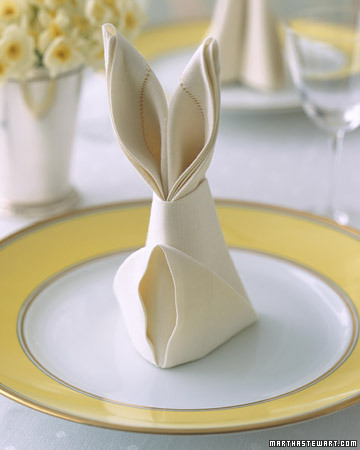 Bunny-Fold Napkins - Martha Stewart Home and Garden