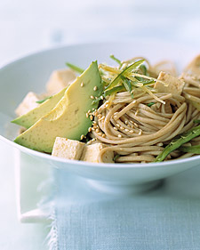 Image of Soba Noodles With Tofu, Avocado, And Snow Peas, Martha Stewart