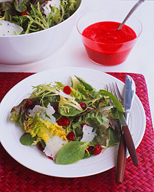 Red-and-Green Salad with Cranberry Vinaigrette