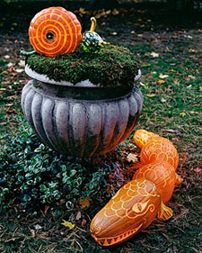 Alligator and Snail Pumpkins Alligator and Snail Pumpkins: Martha Stewart