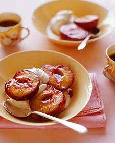 Broiled Plums with Mascarpone Cream