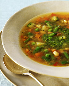 Image of Spring Vegetable Soup With Pesto, Martha Stewart