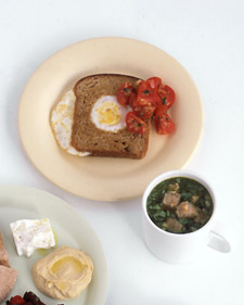 Egg-In-The-Hole Toasts With Cherry Tomato Salsa