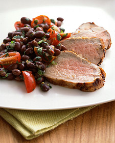 Chipotle-Marinated Pork Tenderloin with Black Bean Salsa