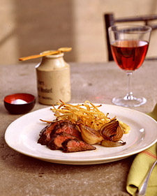 Hanger Steak with Apple Bistro Salad and Matchstick Fries