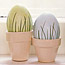 Dyed Eggs with Grass Appliques